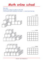 Draw the mat plan of a multiple cube solid - Math 3rd Grade