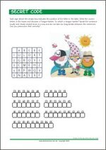 Secret code reading worksheet