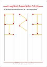 Matchstick Activity for Kids to improve concentration and attention